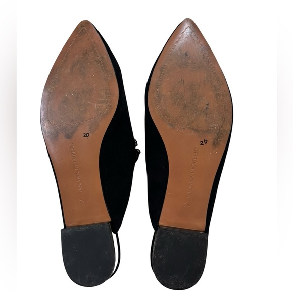 Banana Republic Embellished Strap Suede Mule pointed toe mirrored heel black 7.5 - Picture 4 of 14